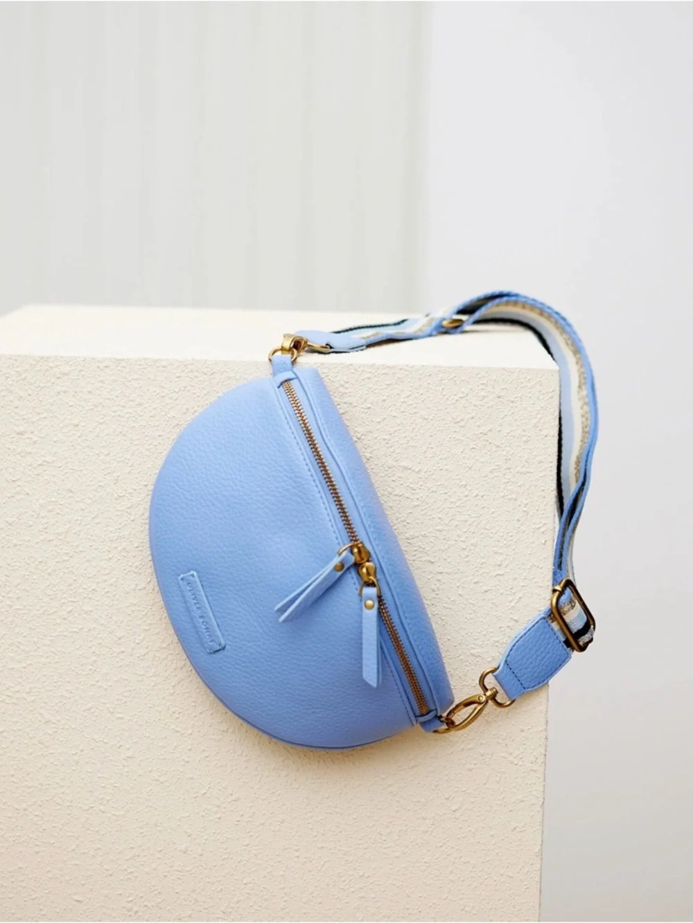 Oliver Bonas Becca Denim Blue Belt Bag - Picture 1 of 8
